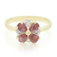 Nicht erhitzter Padparadscha-Saphir-Goldring