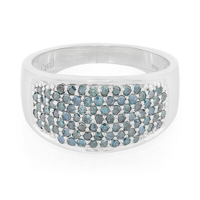 Fancy-Diamant-Silberring