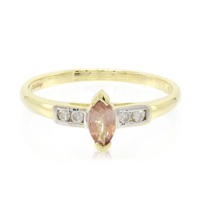 Nicht erhitzter Padparadscha-Saphir-Goldring