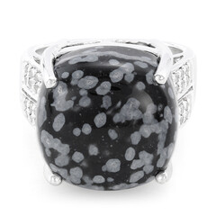 Schneeflocken-Obsidian-Silberring