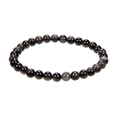 Silber-Obsidian-Armband
