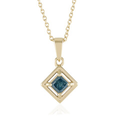 Blauer I3 Diamant-Silberhalskette
