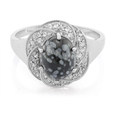 Schneeflocken-Obsidian-Silberring