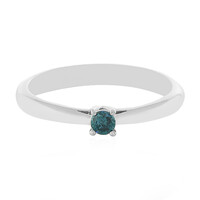 Blauer I1 Brillant-Silberring