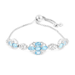 Schweizblauer Topas-Silberarmband