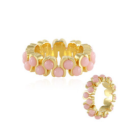 Pinkfarbener Opal-Silberring