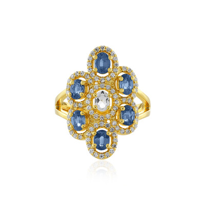 Blauer Saphir-Silberring