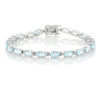 Himmelblauer Topas-Silberarmband