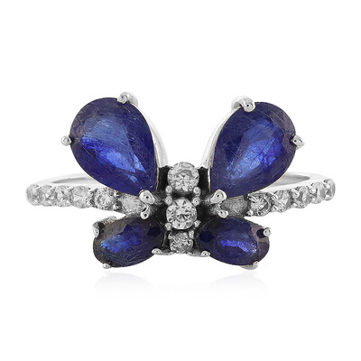 Blauer Saphir-Silberring