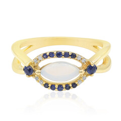 Weißer Opal-Goldring