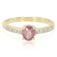 Nicht erhitzter Padparadscha-Saphir-Goldring