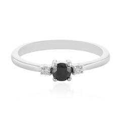Schwarzer Diamant-Silberring