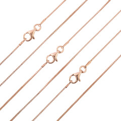Silber-Veneziakettenset - 7 g - 45, 50, 60 cm - rosévergoldet