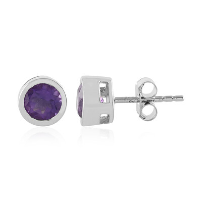 Sibirischer Amethyst-Silberohrringe