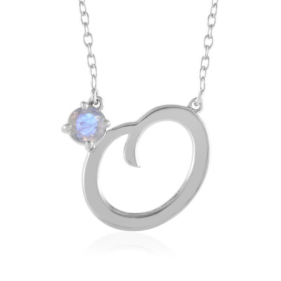Regenbogen-Mondstein-Silbercollier