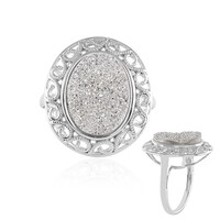 Silberner Glitzer-Achat-Silberring