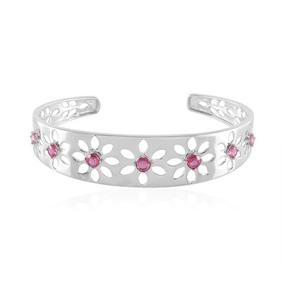 Pinkfarbener Madagaskar-Saphir-Silberarmreif