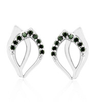 Grüner I3 Diamant-Silberohrringe