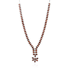 Mosambik-Granat-Silbercollier