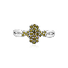 Gelber I2 Diamant-Silberring