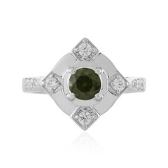 Grüner Ceylon-Zirkon-Silberring