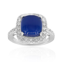 Blauer Chalzedon-Silberring