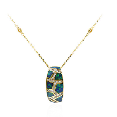 Lightning Ridge-Schwarzer Opal-Goldhalskette (CIRARI)