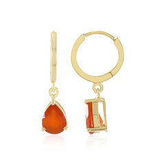 Roter Onyx-Silberohrringe