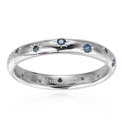 Blauer Saphir-Silberring