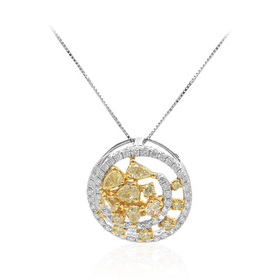 Gelber SI2 Brillant-Goldhalskette (CIRARI)