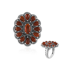 Roter Onyx-Silberring (Desert Chic)