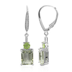 Grüner Amethyst-Silberohrringe