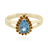 Schweizblauer Topas-Goldring (Adela Gold)