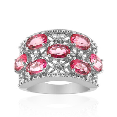 Pinkfarbener Topas-Silberring