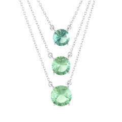 Grüner Fluorit-Silbercollier
