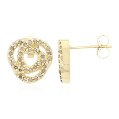 Champagner-Diamant-Goldohrringe