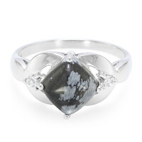 Schneeflocken-Obsidian-Silberring
