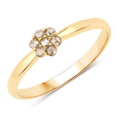 I3 Schokoladen-Diamant-Silberring