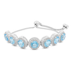 Schweizblauer Topas-Silberarmband