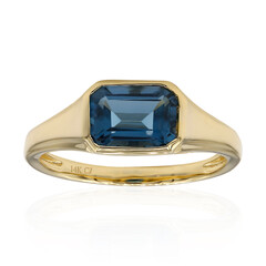Londonblauer Topas-Goldring