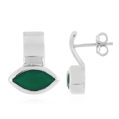 Grüner Onyx-Silberohrringe (MONOSONO COLLECTION)