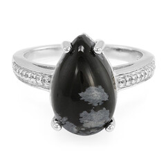 Schneeflocken-Obsidian-Silberring