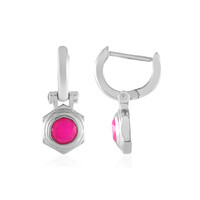 Pinkfarbener Chalzedon-Silberohrringe