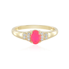 Äthiopischer Pinkfarbener Opal-Silberring