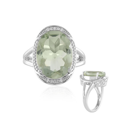 Grüner Amethyst-Silberring