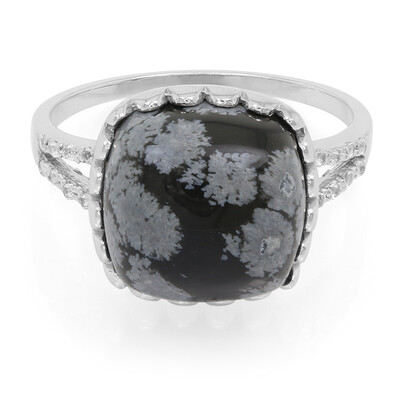 Schneeflocken-Obsidian-Silberring