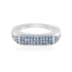 Blauer Saphir-Silberring