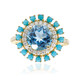 Schweizblauer Topas-Goldring (CIRARI)