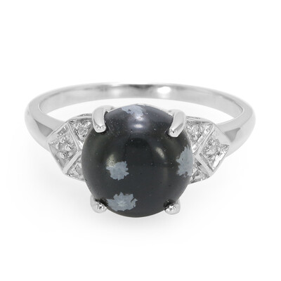 Schneeflocken-Obsidian-Silberring