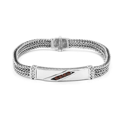 Mosambik-Granat-Silberarmband (Nan Collection)